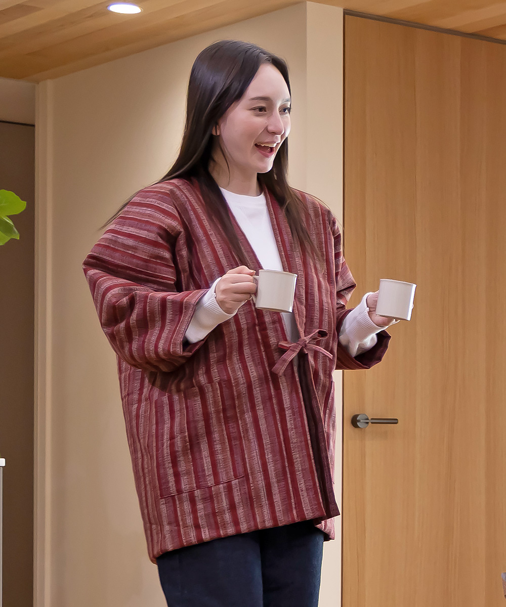 和紡ぎ女性綿入袢天