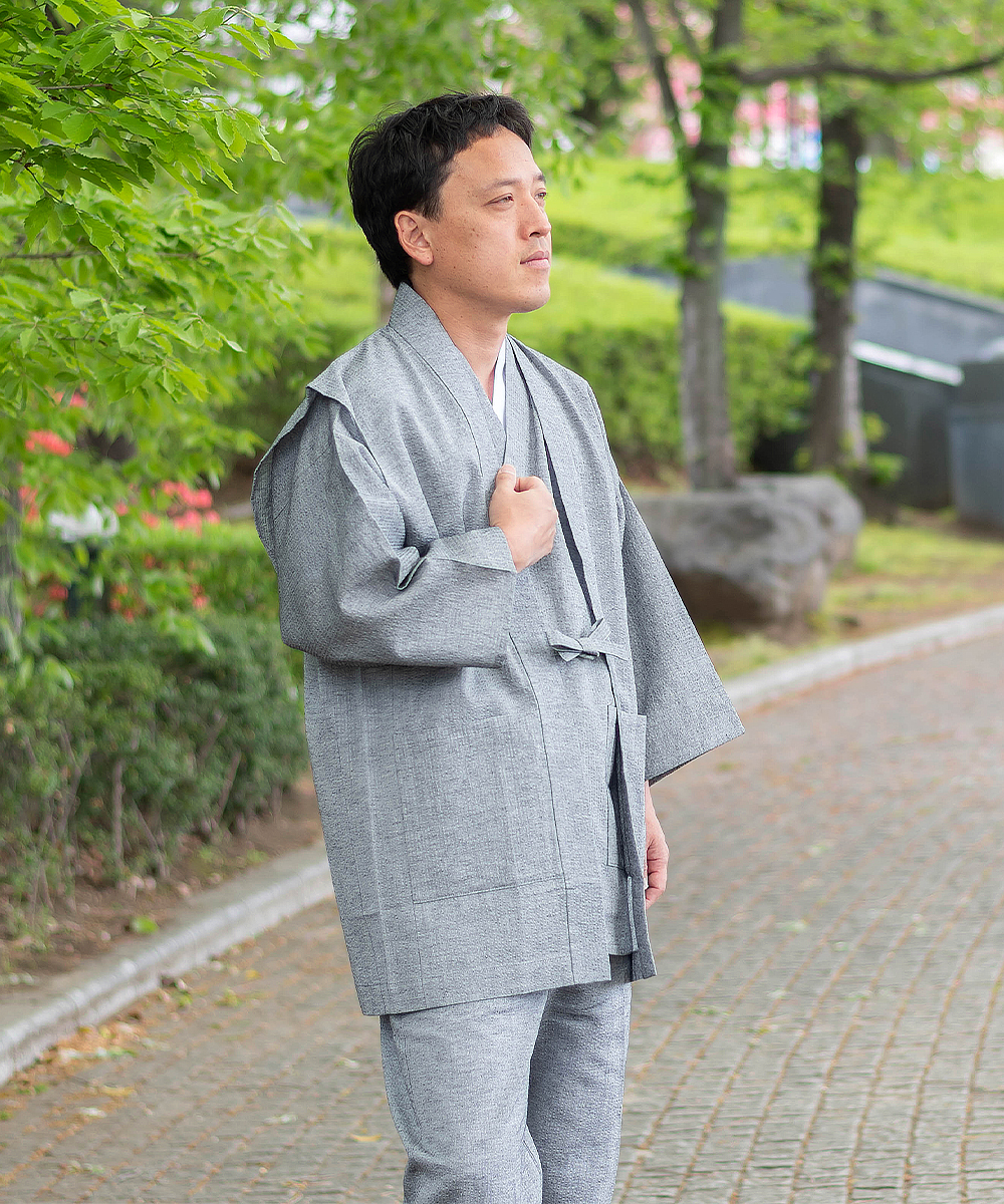 3060 綿麻しじら羽織（単衣）No.2 グレー