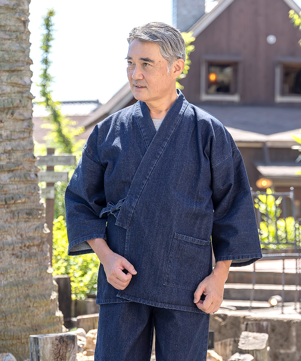 美品】 作務衣 レディース Mサイズ （DOWN SAMUE(S ブルー系): 特別 