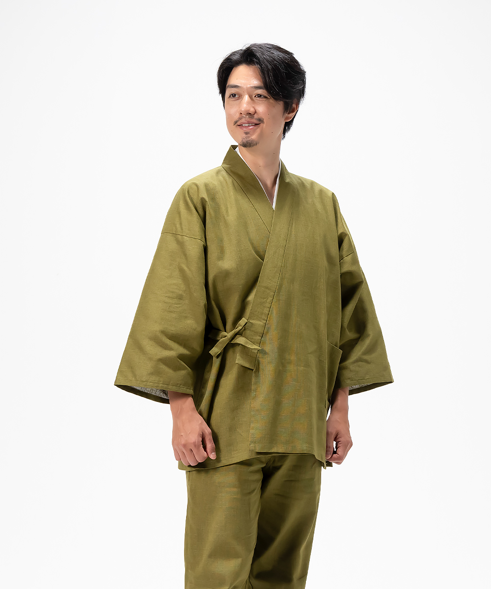絣紬作務衣