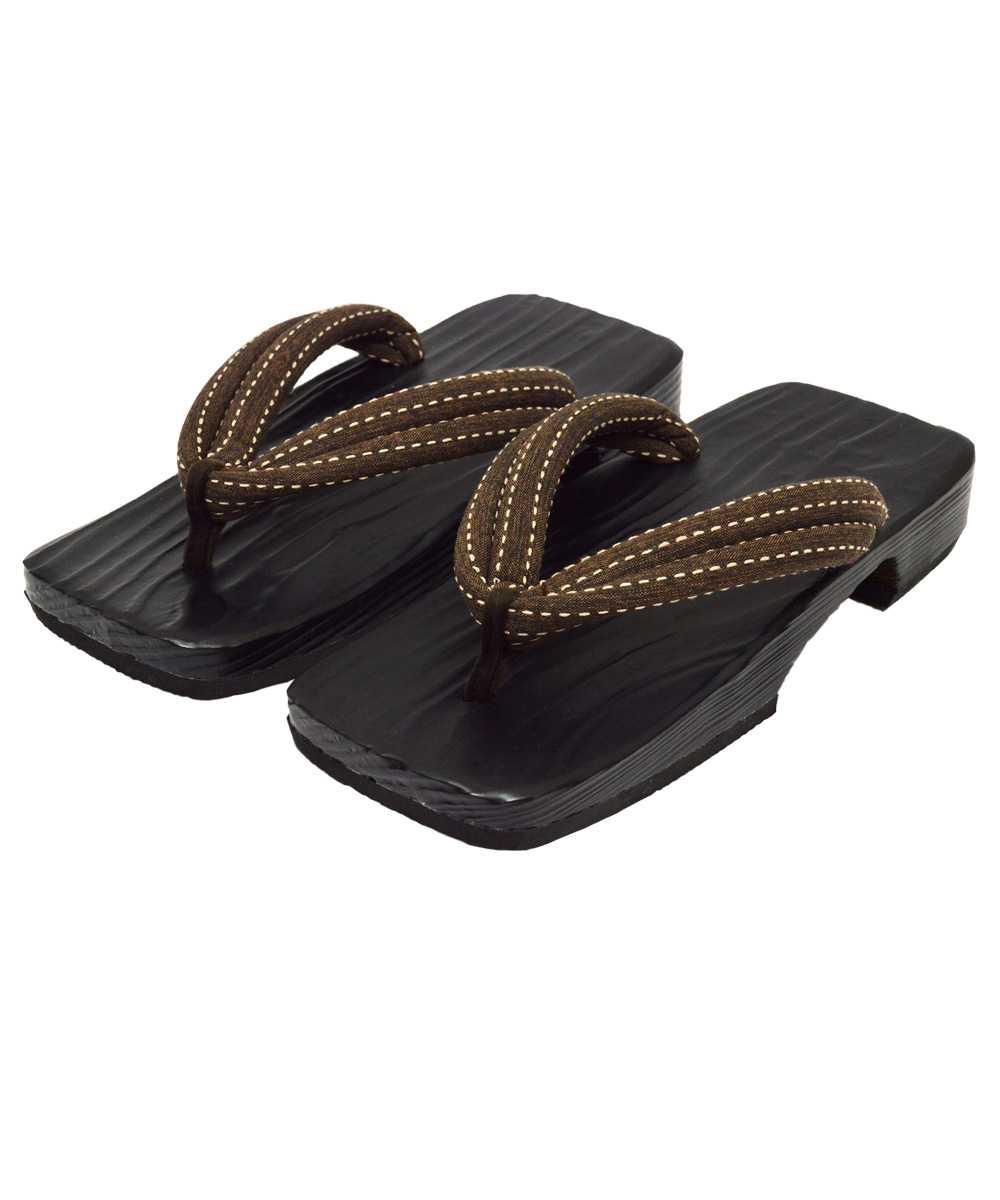 刺子織鼻緒下駄