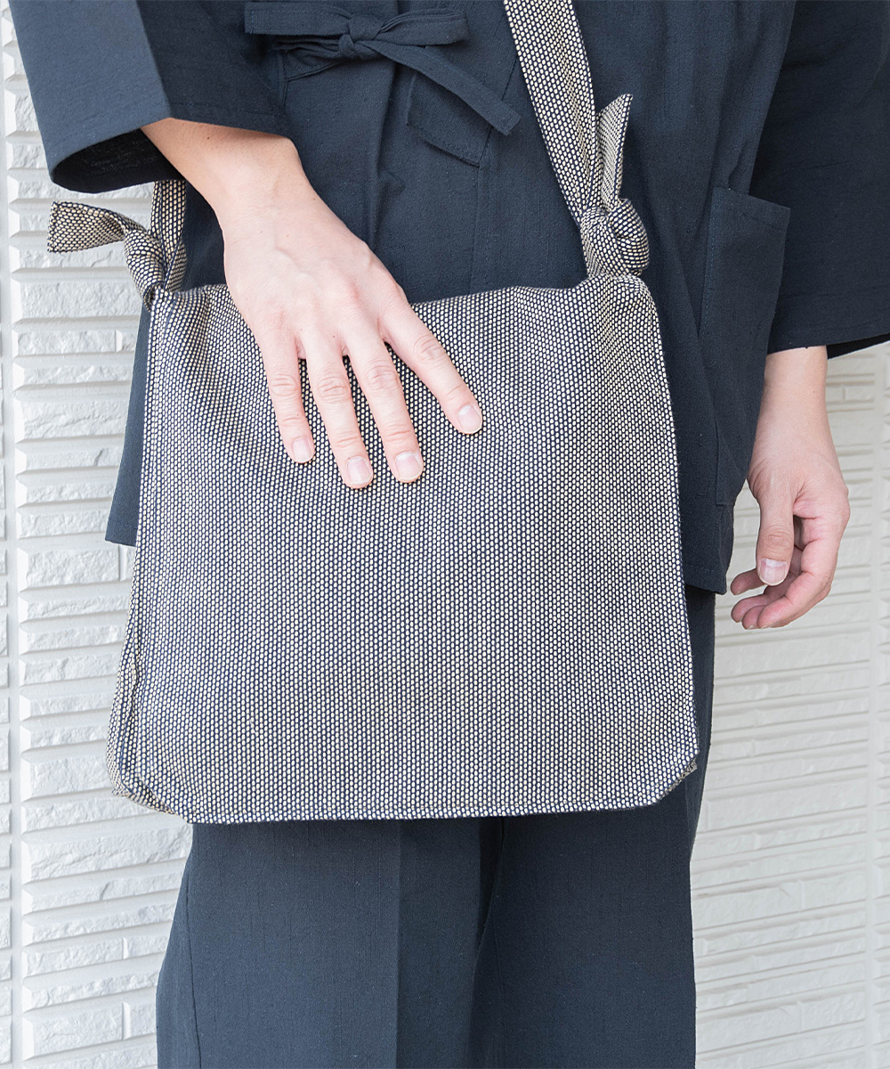 9001 刺子織頭陀袋 No.3 茶