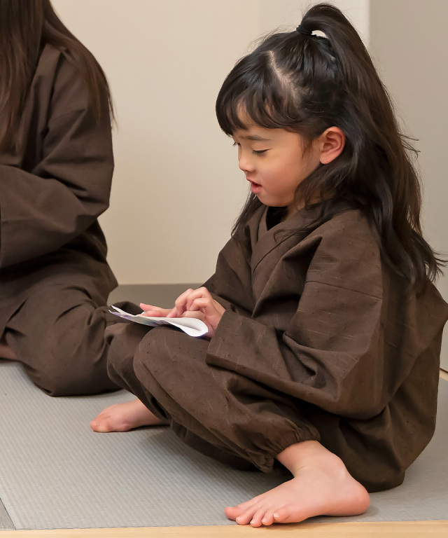 たてスラブ子供作務衣