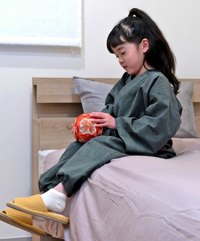 たてスラブ子供作務衣