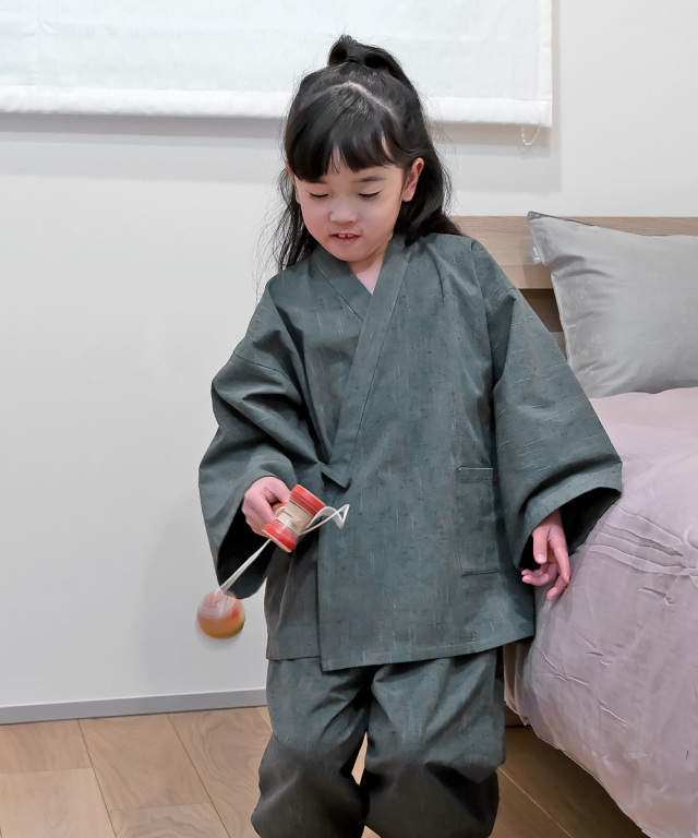 たてスラブ子供作務衣
