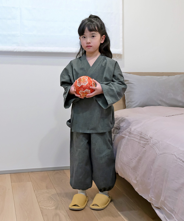 たてスラブ子供作務衣