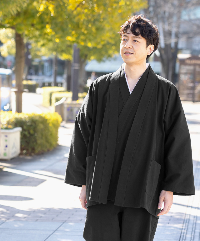 ashさんのこれしか持ってねえからこれ着てんだわ...勘違いすんなよシャツ たてスラブジャケット No.5 茶 ｜ 作務衣・甚平通販 和粋庵