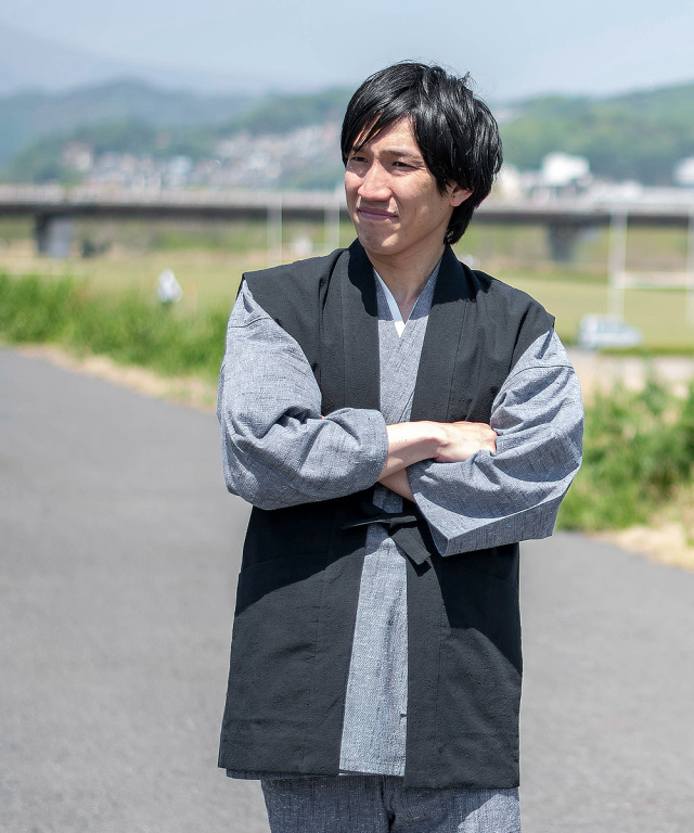 たてスラブ羽織 No.7 黒（ブラック） ＜定番作務衣羽織＞ | 作務