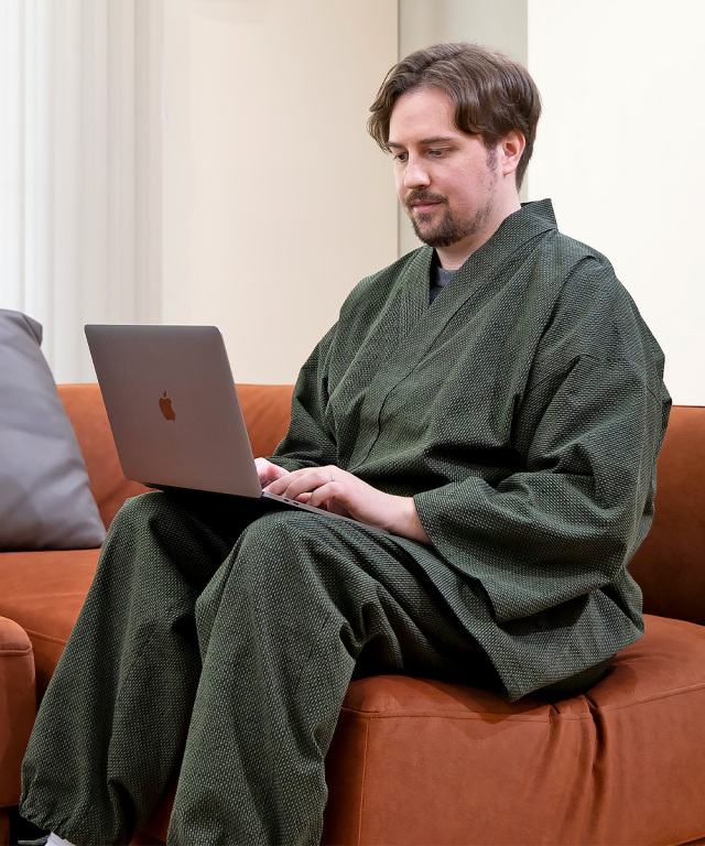 大柄ドビー刺子作務衣