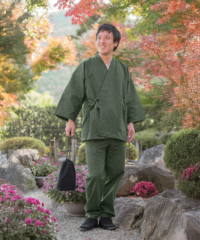 大柄ドビー刺子作務衣