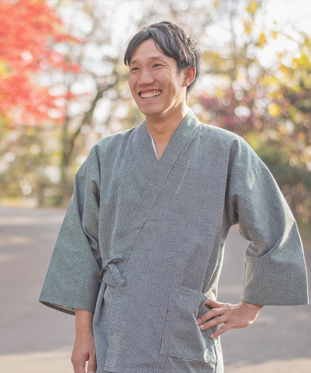 大柄ドビー刺子作務衣