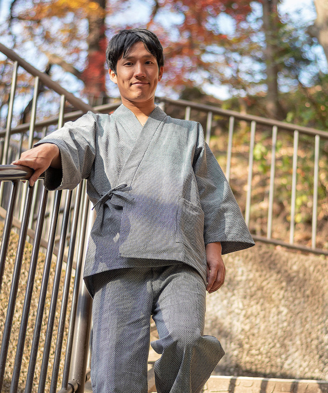 大柄ドビー刺子作務衣