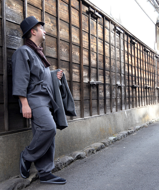 小柄ドビー作務衣（こがらどびーさむえ） グレー ＜綿・秋冬向き