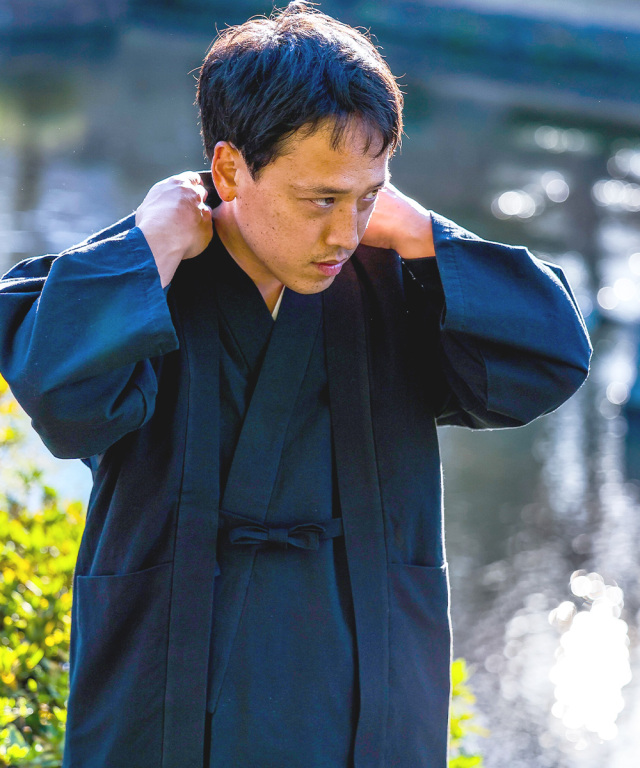 手紡ぎ風・遠州織羽織