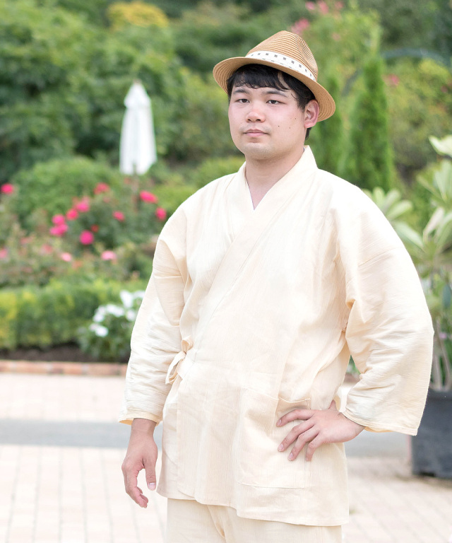 綿麻楊柳作務衣