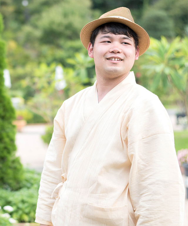 綿麻楊柳作務衣