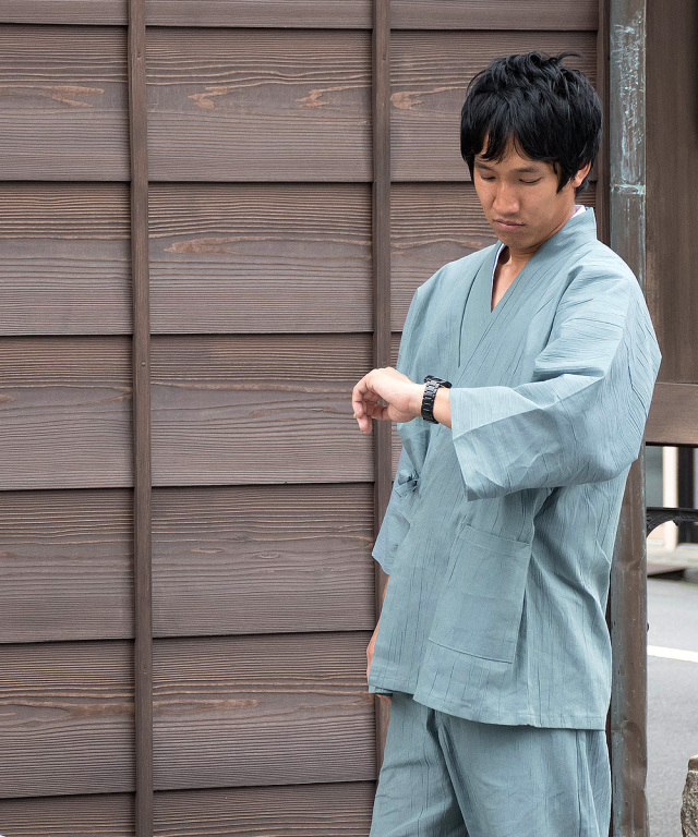 綿麻楊柳作務衣