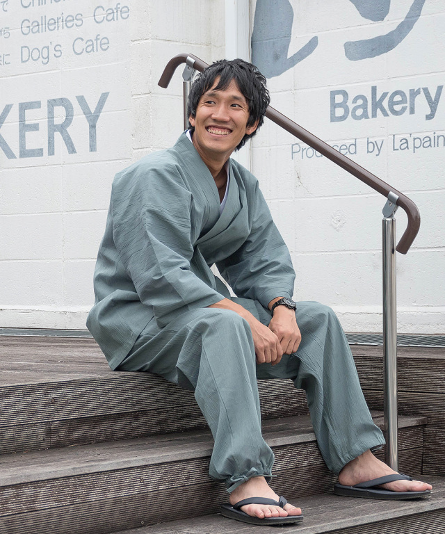 綿麻楊柳作務衣