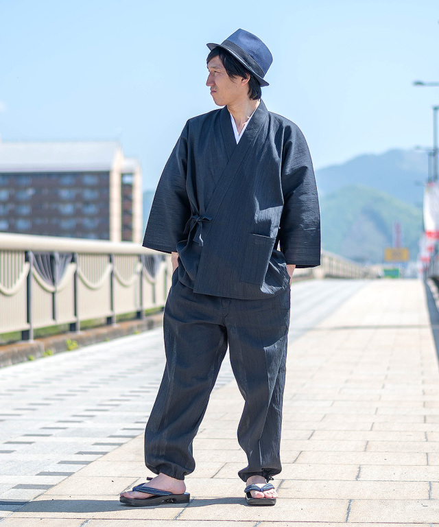 綿麻楊柳作務衣