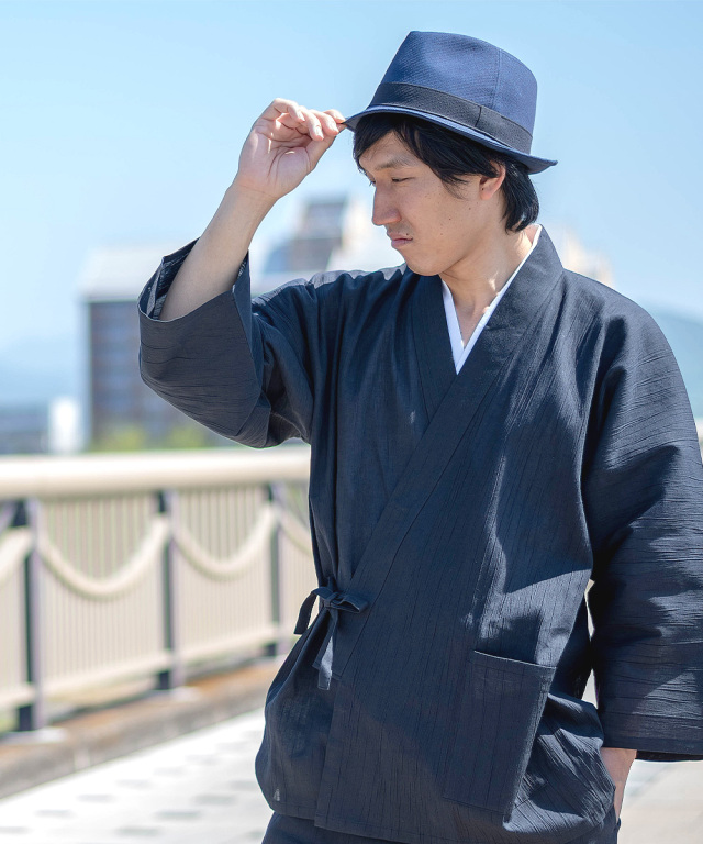 綿麻楊柳作務衣