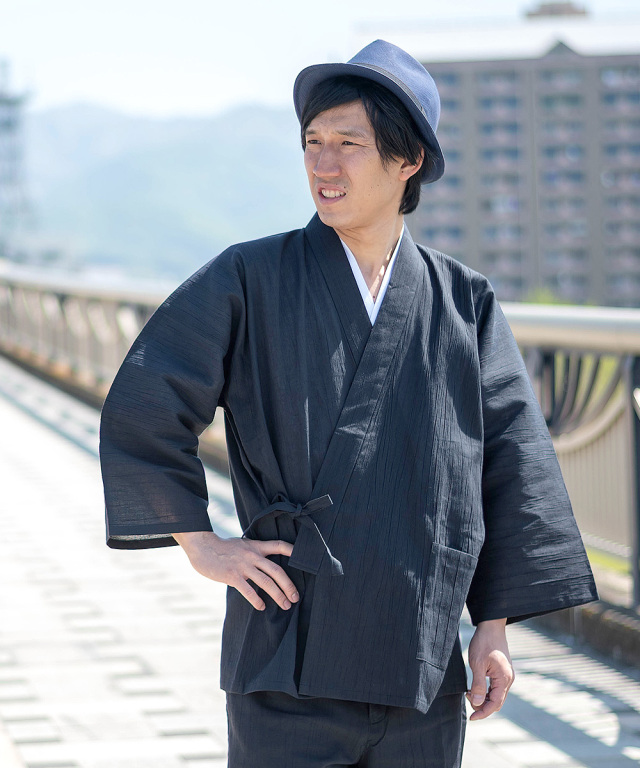 綿麻楊柳作務衣