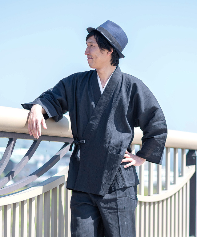 綿麻楊柳作務衣