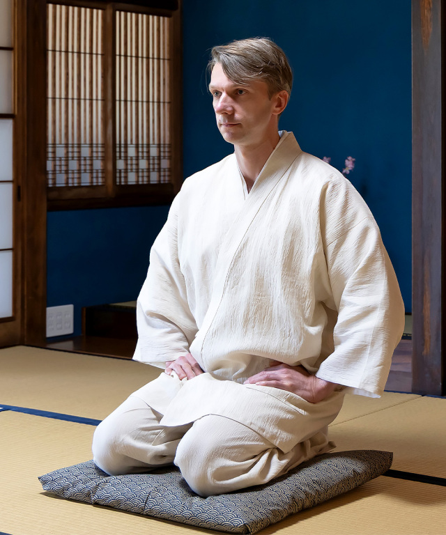 近江ちぢみ本麻作務衣
