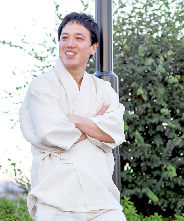 1095 近江ちぢみ本麻作務衣 No.94 ベージュ | 作務衣・甚平通販 和粋庵