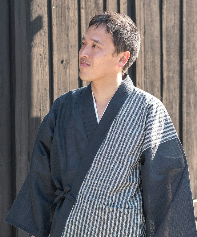 綿しじらデザイン作務衣