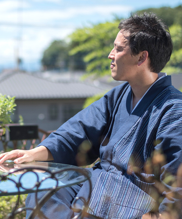 綿しじらデザイン作務衣