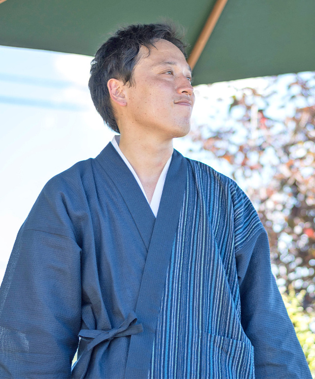 綿しじらデザイン作務衣