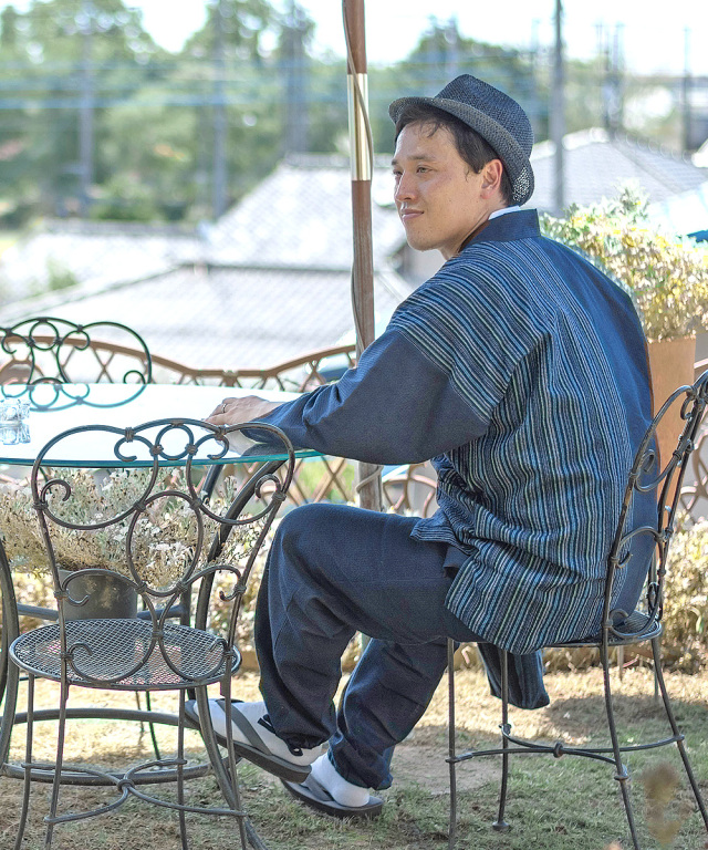 綿しじらデザイン作務衣