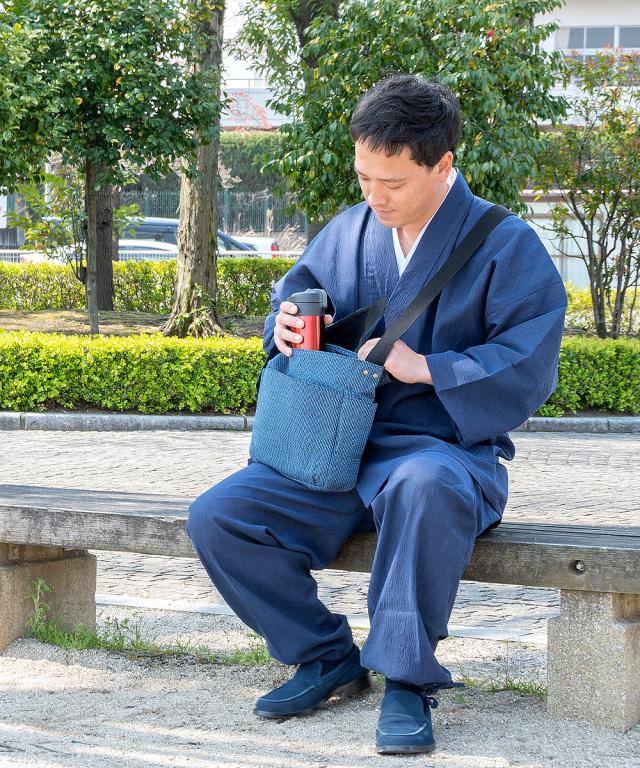 アイスコットン近江ちぢみ作務衣 濃紺 ＜夏向き作務衣＞ | 作務