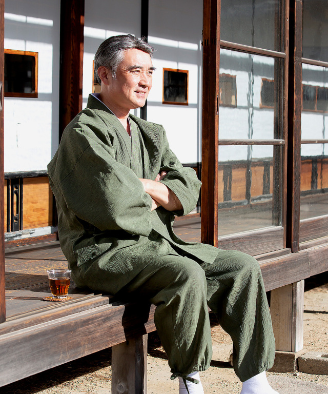 アイスコットン近江ちぢみ作務衣