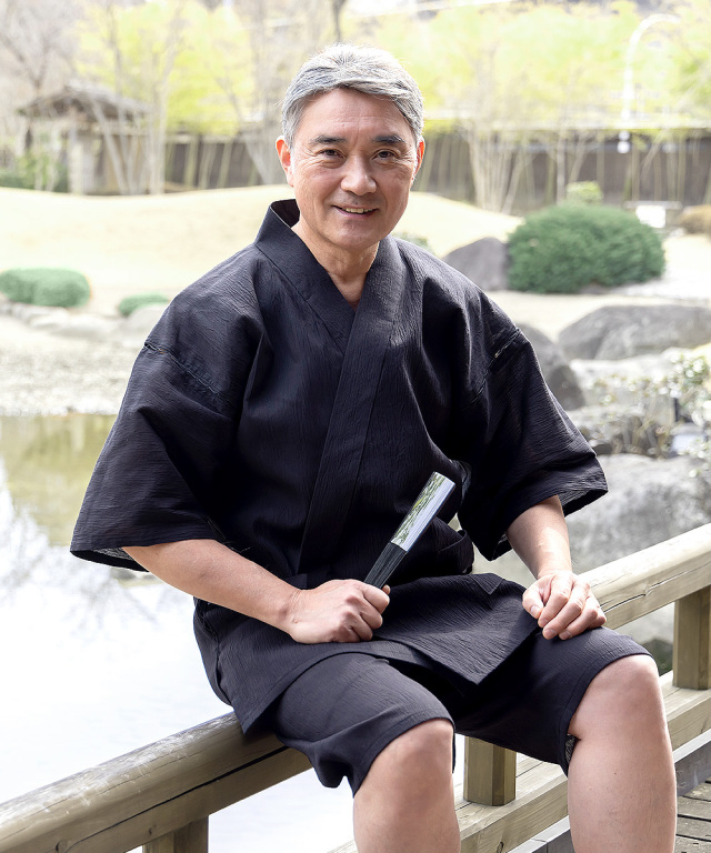 アイスコットン近江ちぢみ甚平 No.4 黒 | 作務衣・甚平通販 和粋庵