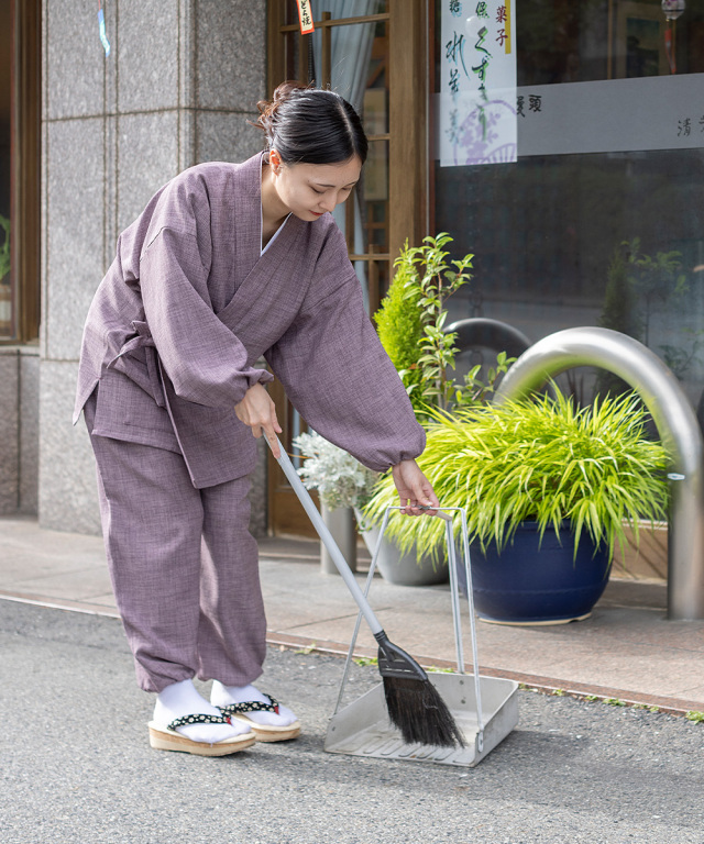 女性用麻ライク作務衣
