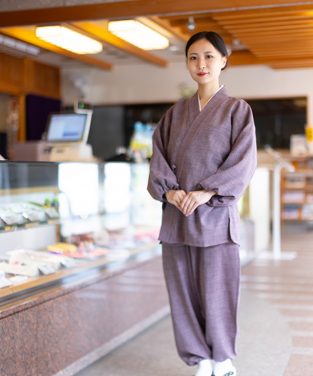 女性用麻ライク作務衣