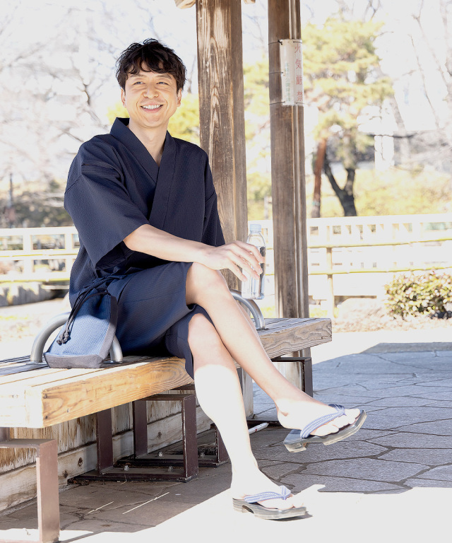 クールマックスサッカー甚平 No.1 濃紺 | 作務衣・甚平通販 和粋庵