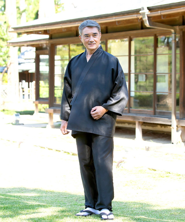 紬甚平 男性用甚平 men's jinbei 2025：No.21「紺縞」｜京都きもの町