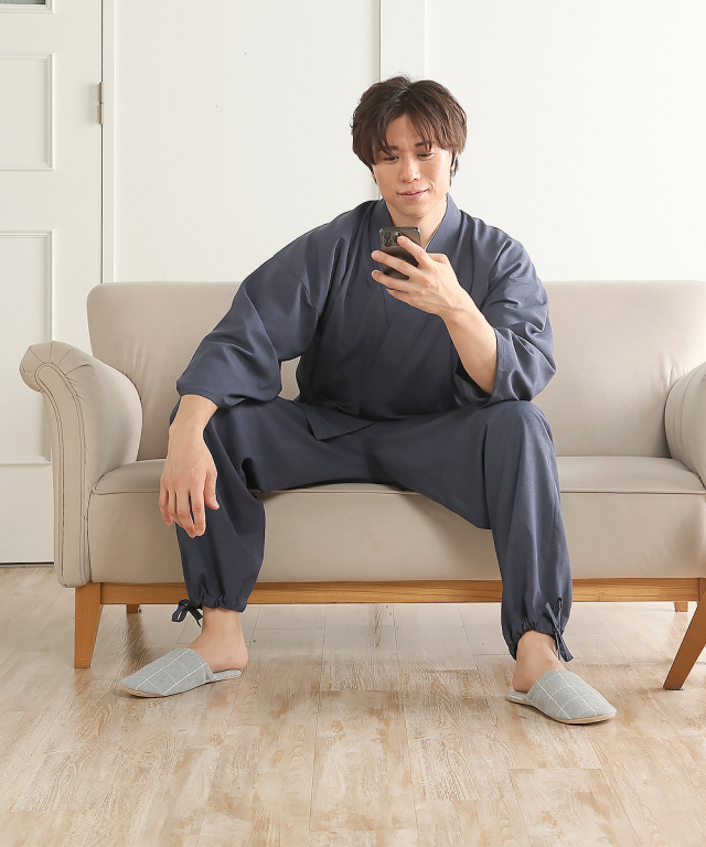 シャンブレーUVカット作務衣