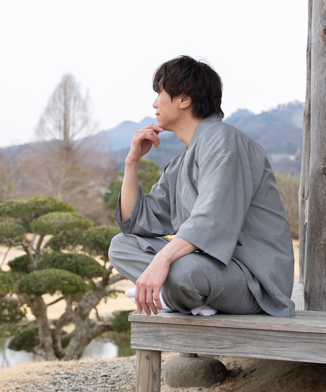 シャンブレーUVカット作務衣