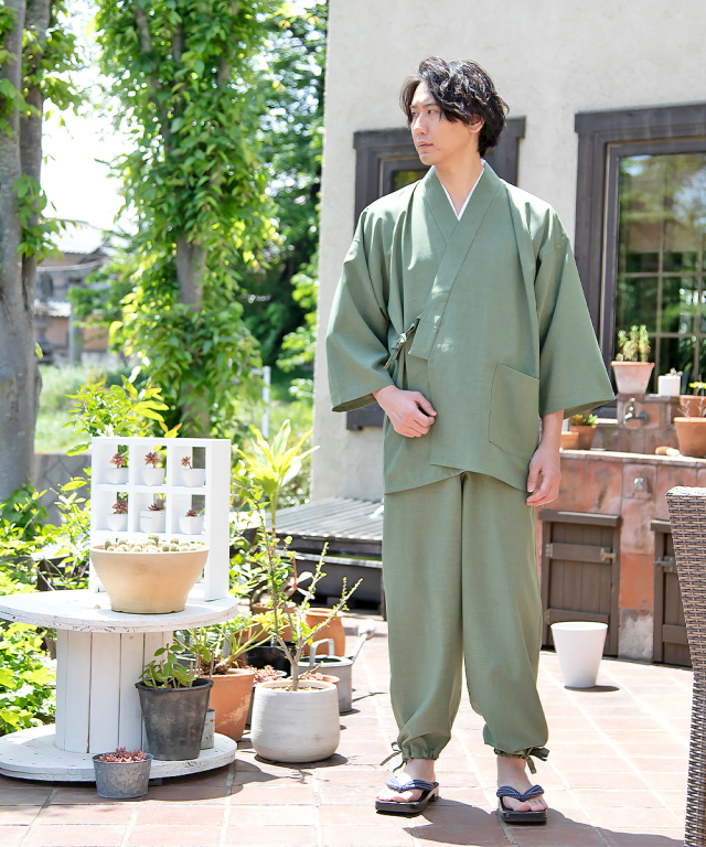 シャンブレーUVカット作務衣