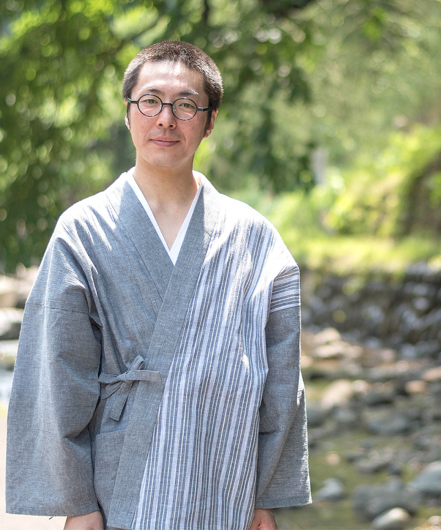 い出のひと時に、とびきりのおしゃれを！ グレー No.4 綿麻楊柳デザイン作務衣 | 和粋庵 作務衣・甚平通販 スカート