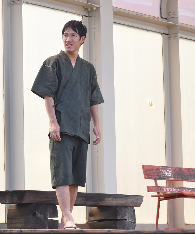 近江ちぢみ絣織甚平