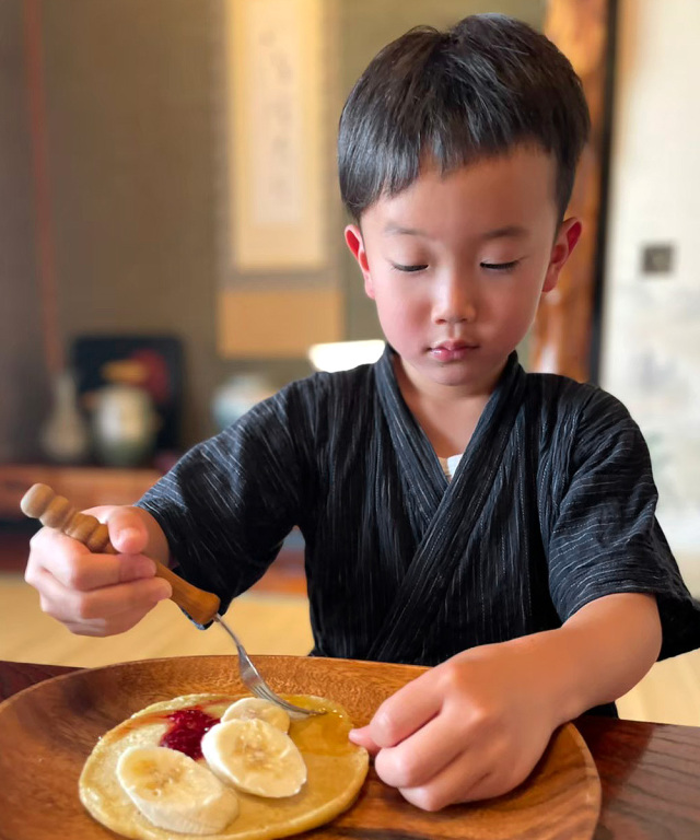 子供用近江ちぢみ絣織甚平
