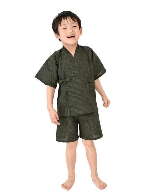 近江ちぢみ絣織子供甚平