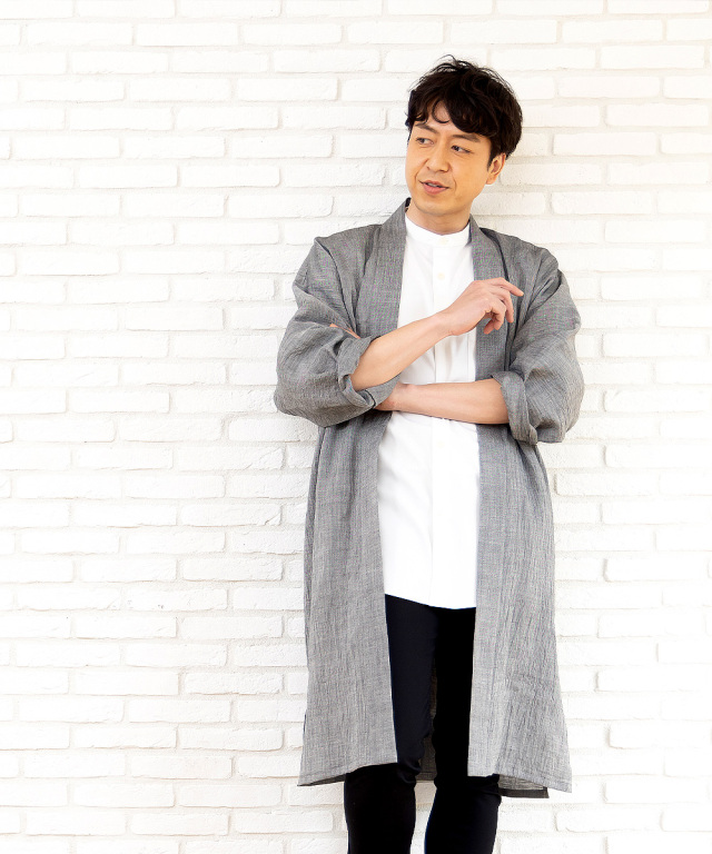 近江ちぢみ本麻ロング羽織