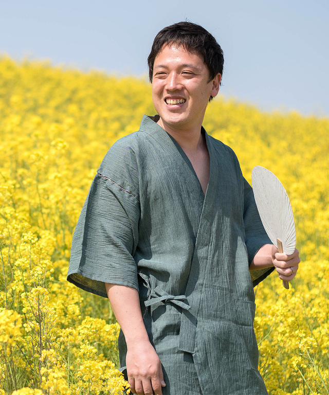 近江ちぢみ本麻甚平 No.5 グリーン | 作務衣・甚平通販 和粋庵