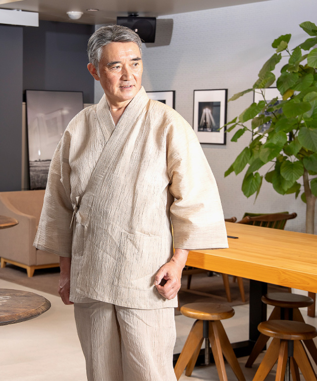 小千谷ちぢみ本麻作務衣