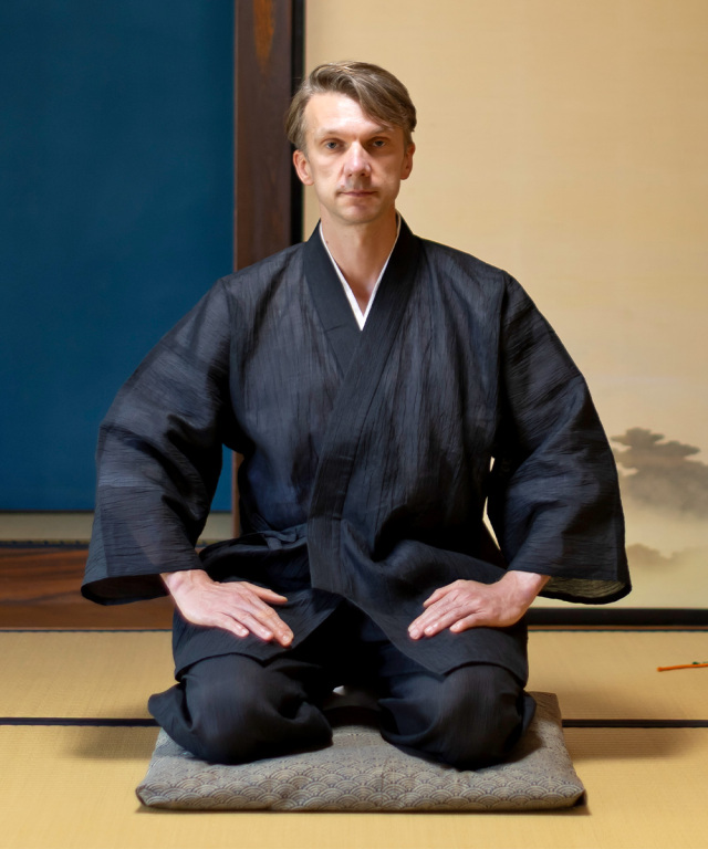 小千谷ちぢみ本麻作務衣 No.4 黒